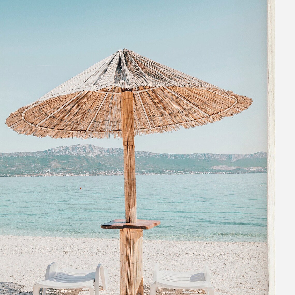 Rattan Beach Umbrella Amalfi Coast Travel Poster - Image 3