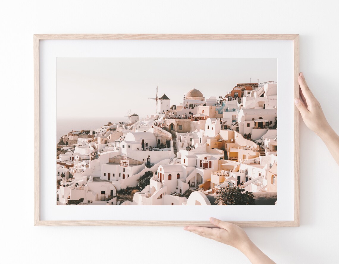 Santorini Island Pastel Greek Photography Art Print - Image 2