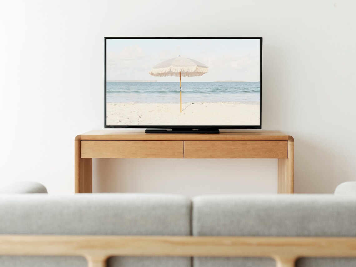 Boho Beach Umbrella Art Print, Summer Coastal - Image 3