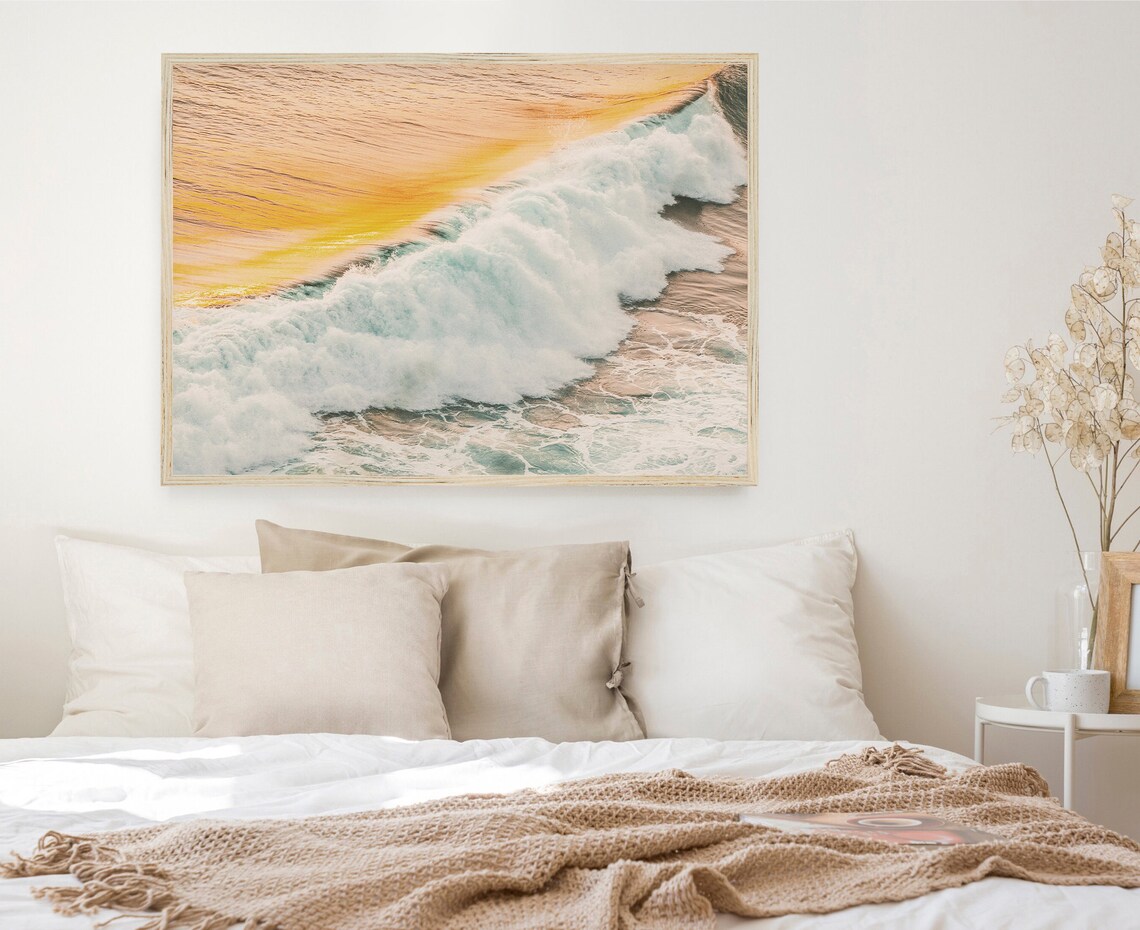 Ocean Sunset Beach Print, Boho Coastal Decor - Image 3