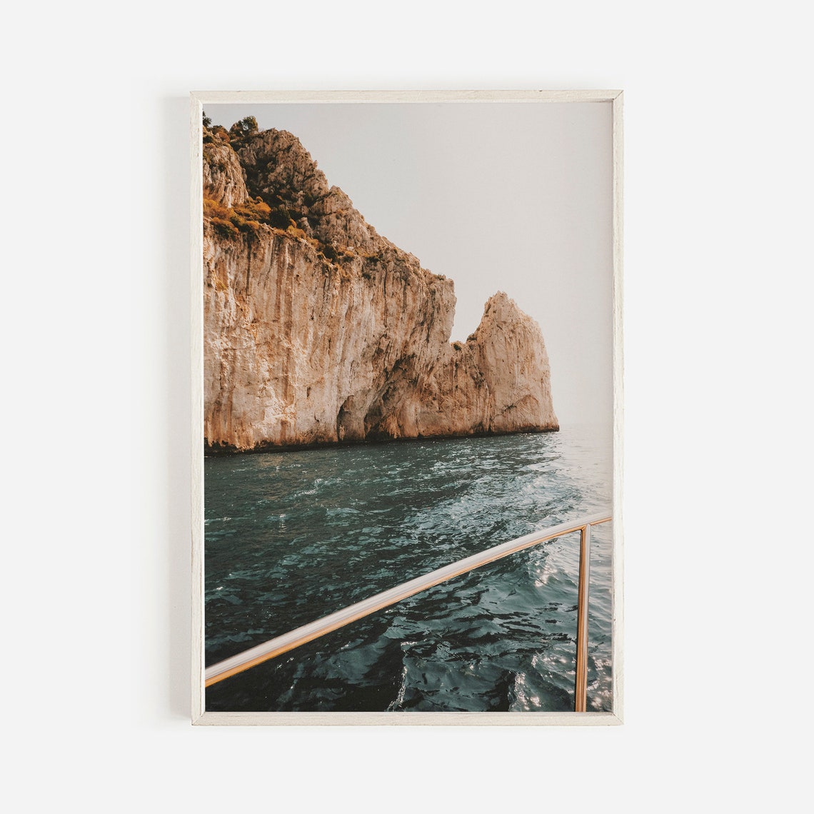 Amalfi Coast Italy Yacht Deck View Rugged Limestone Cliffs Poster