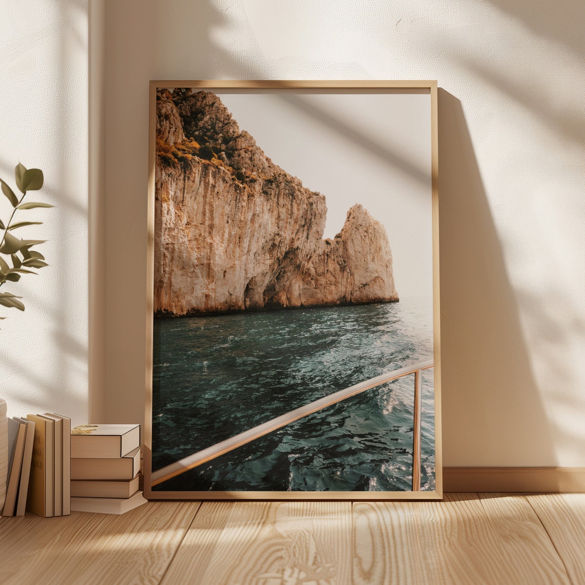 Amalfi Coast Italy Yacht Deck View Rugged Limestone Cliffs Poster - Image 4