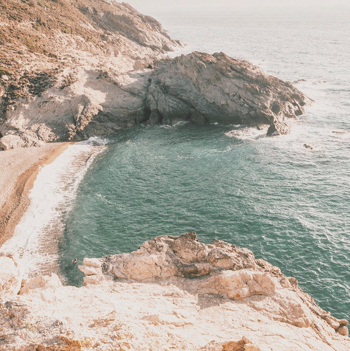 Rocky Cove Hidden Beach Teal Ocean Cliff Coastline Travel Poster - Image 2