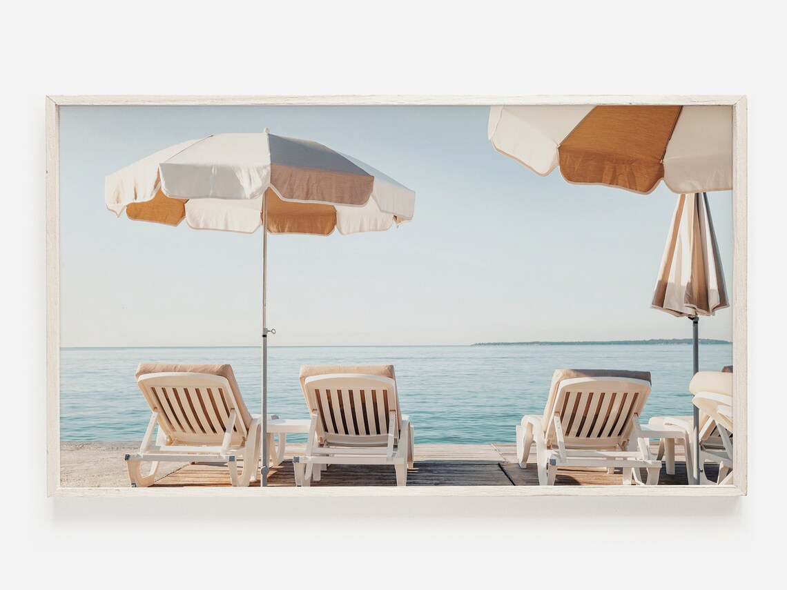 Beach Umbrella Boho Beach Decor Art Print