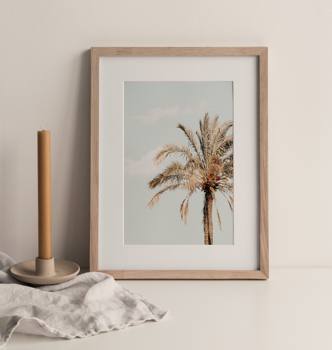 Summer Palm Trees Pastel Beach Art Print - Image 3