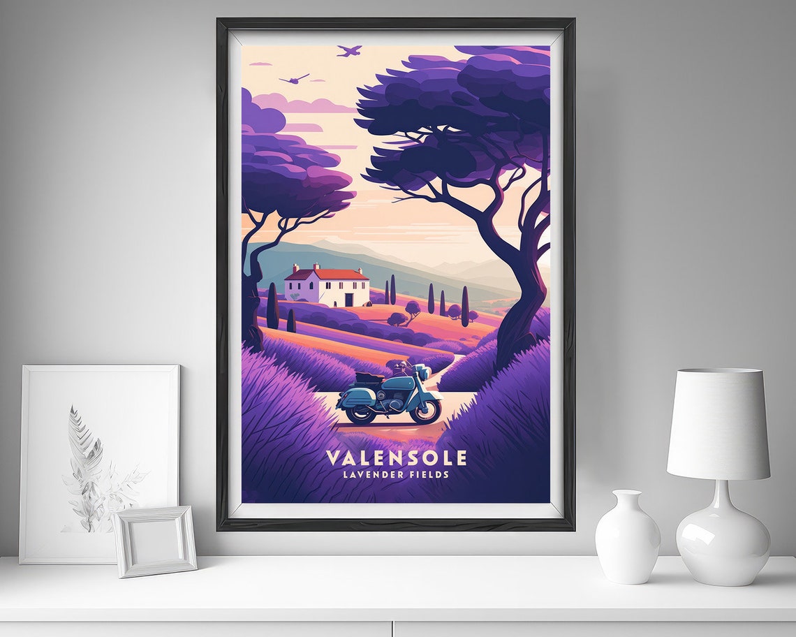 Valensole Lavender Fields Provence France Scooter Trip Travel Poster - Image 5