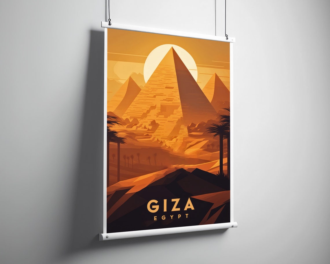 Egypt Giza Travel Poster Egypt Giza Wall Art Print Egypt Giza Painting Egypt Giza Illustration Egypt Giza Watercolor Decor - Image 3