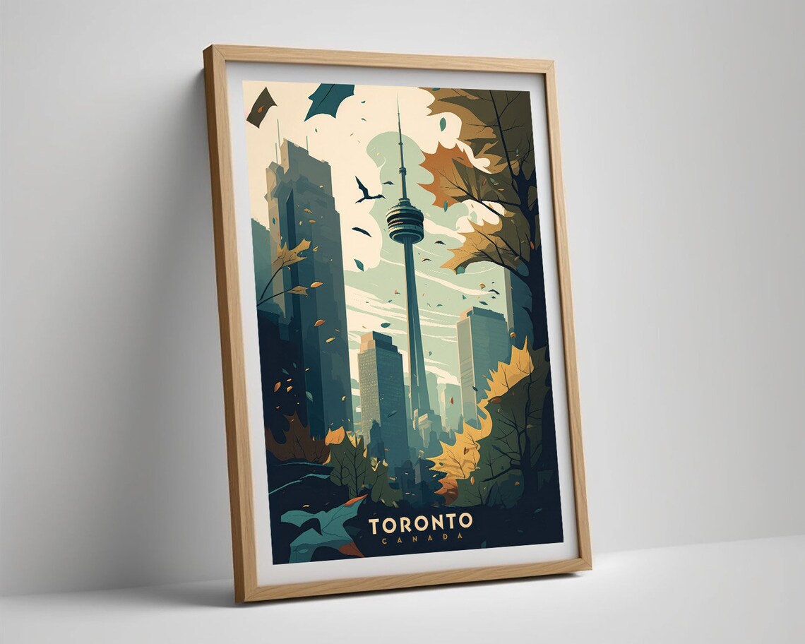 Toronto Canada Watercolor Travel Poster, Art Print - Image 5