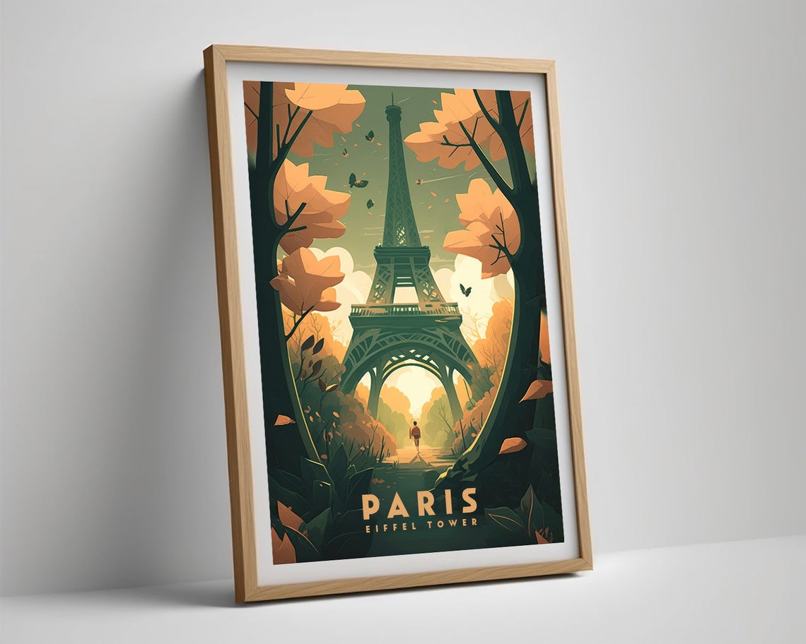 France Paris Travel Poster Paris France Wall Art Print Eiffel Tower Painting France Travel Art Poster Paris Watercolor Home Decor - Image 5