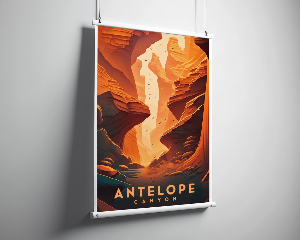 Antelope Canyon Arizona Slot Canyon Light Vintage Travel Poster - Image 3