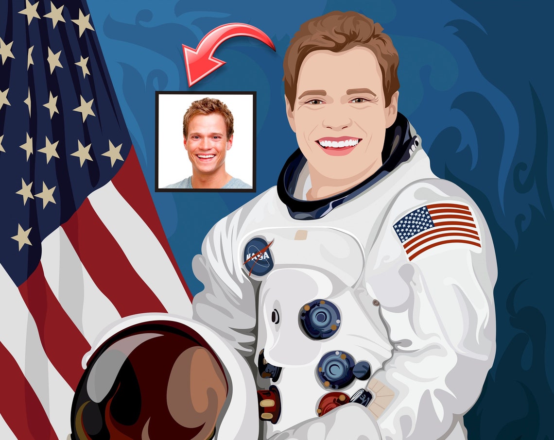 Astronaut Portrait, Space Art Print - Image 4