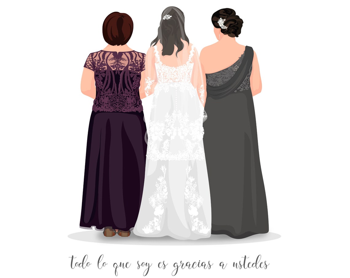 Custom Bride Between Two Women Spanish Quote Todo Lo Que Soy Poster