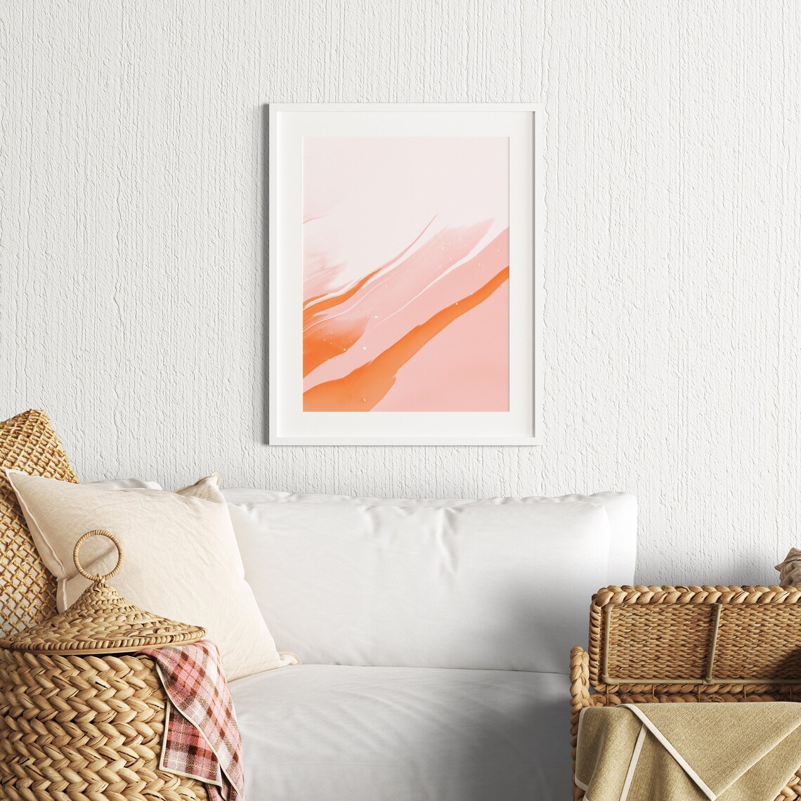 Abstract Wall Art Modern Abstract Art Colorful Art Brushstroke Wall Art Abstract Wall Decor Art Orange Tones Print Minimal Poster - Image 3