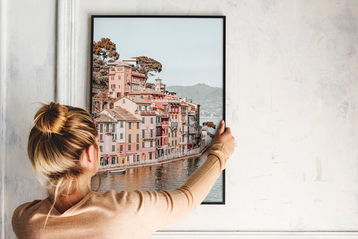 Portofino Colorful Waterfront Houses Italy Coastal Travel Wall Print - Image 3