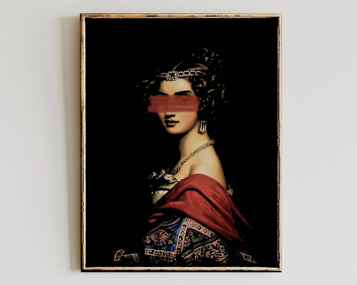 Bold Renaissance Woman Portrait, Baroque Style Art Print