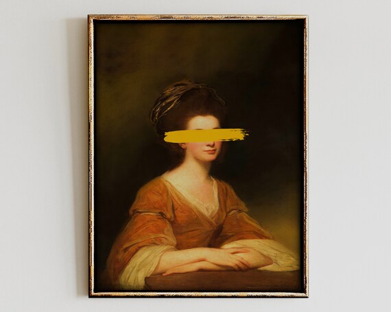 Baroque Woman Portrait Victorian Vintage Oil Painting Antique Moody Wall Art Dark Academia Print Eclectic