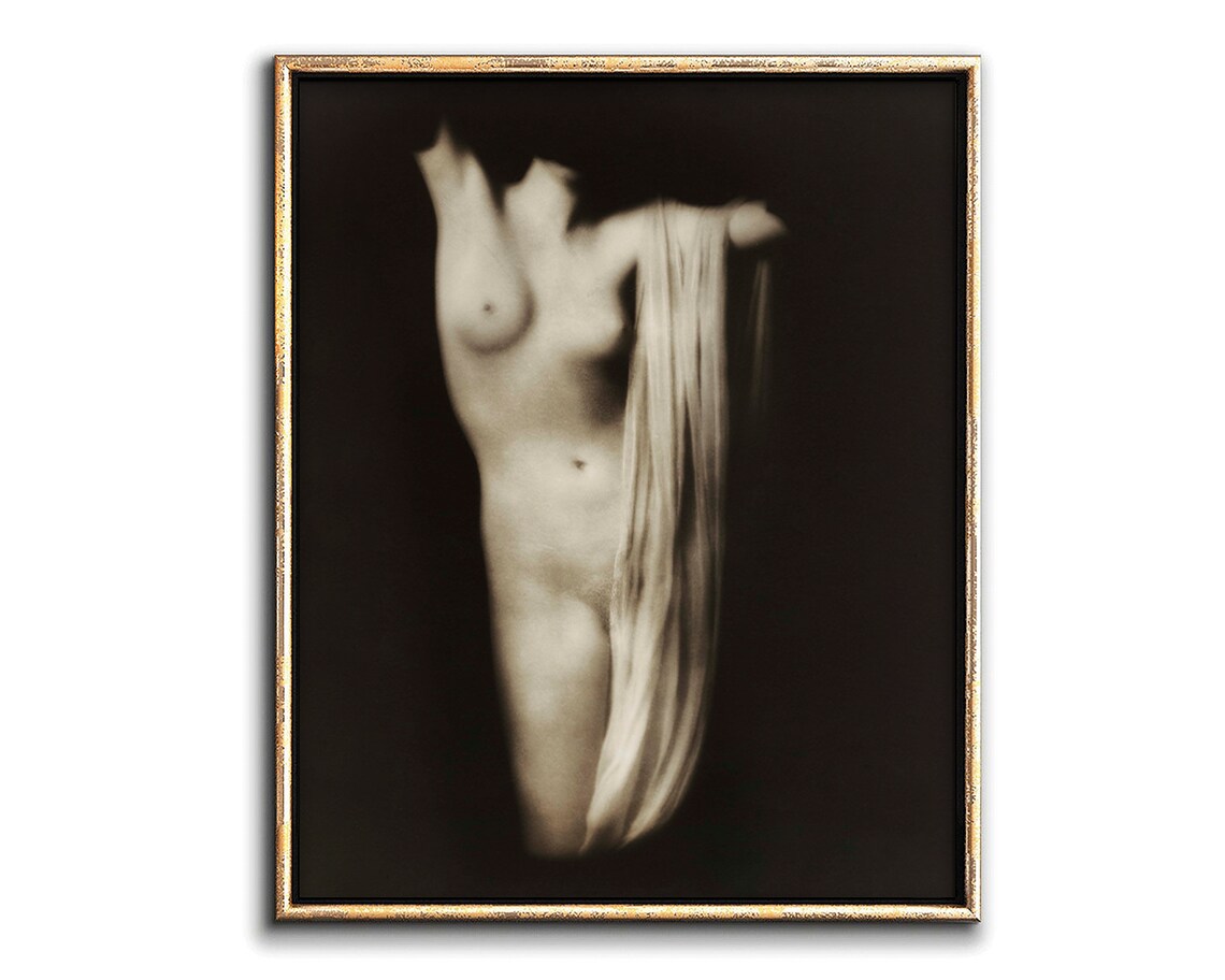 Sepia Nude Female Figure Study Elegant Feminine Fine Art Poster