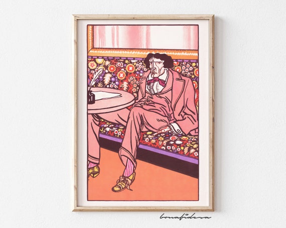 Vintage Illustration Feminine Poster Maximalist Wall Art Print Colorful Pop Eclectic Gallery Quirky