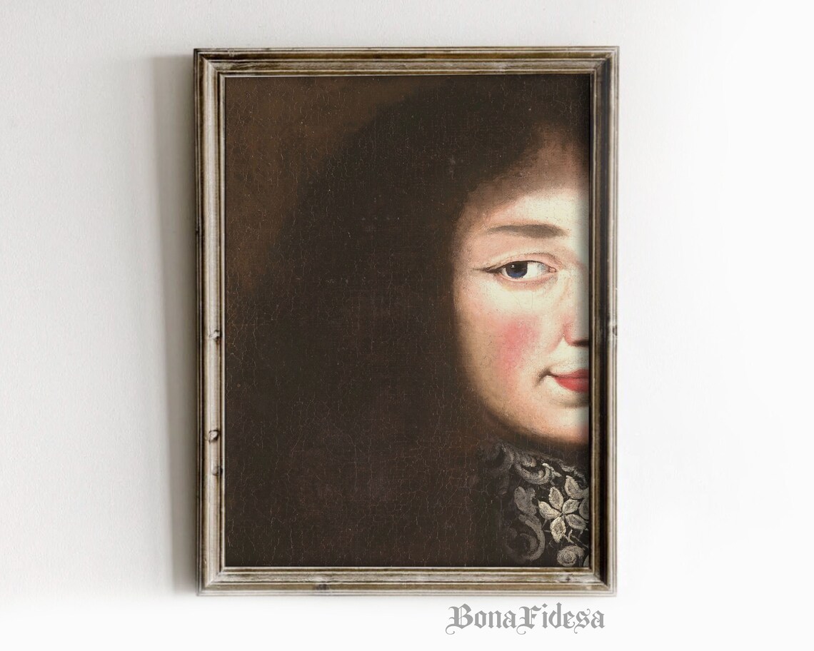 Vintage Nobleman Portrait Moody Antique Oil Painting Dark Art Poster