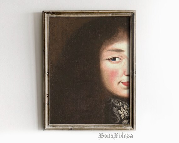Moody Vintage Portraitvictorian Wall Artvintage Oil Paintingdark Portraitdark Academia Decoraltered Artsurreal Paintingmaximalist