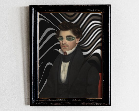 Moody Vintage Portraitvictorian Wall Artvintage Oil Paintingdark Portraitdark Academia Decoraltered Artsurreal Paintingmaximalist