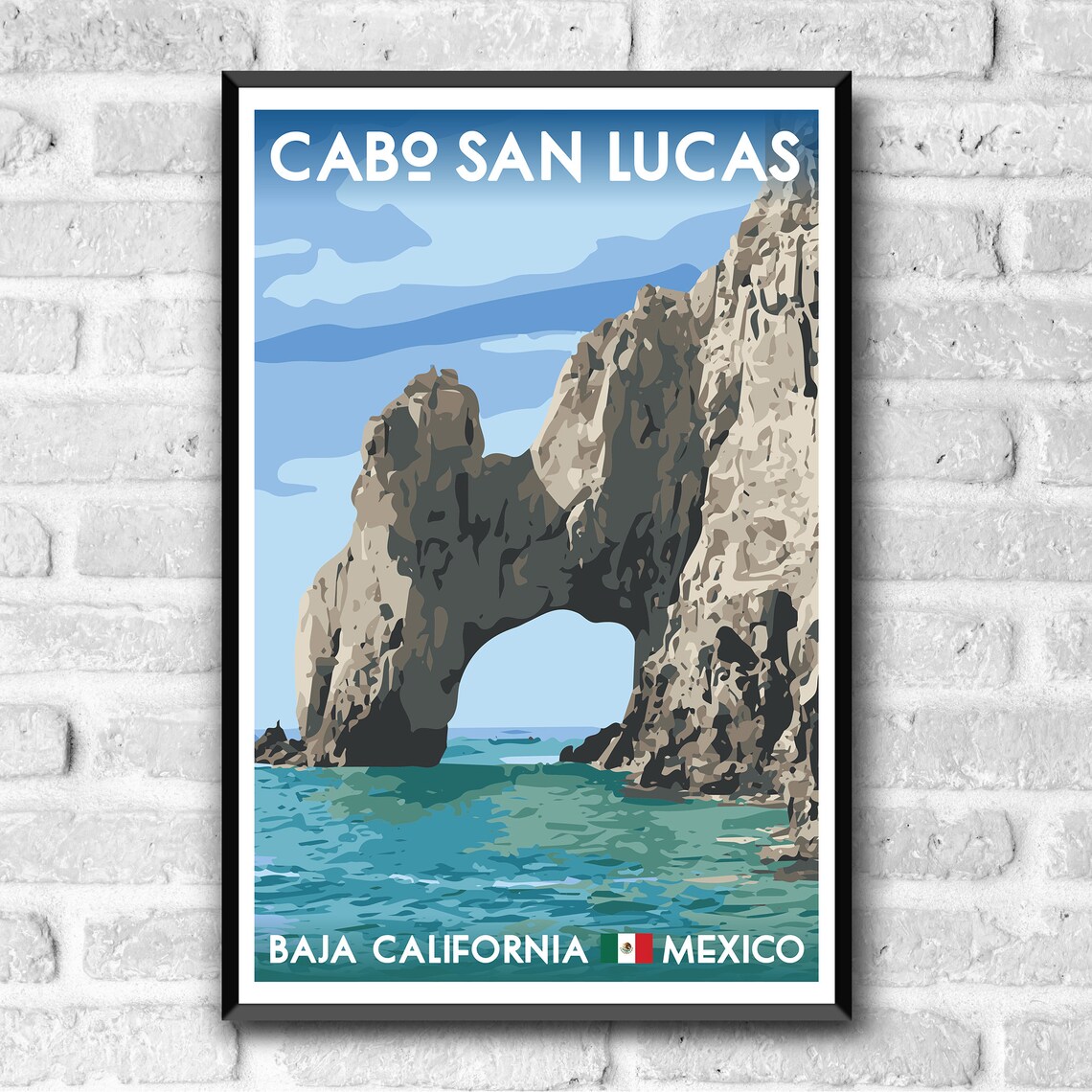 Cabo San Lucas Vintage Style Travel Poster, Baja Mexico - Image 3