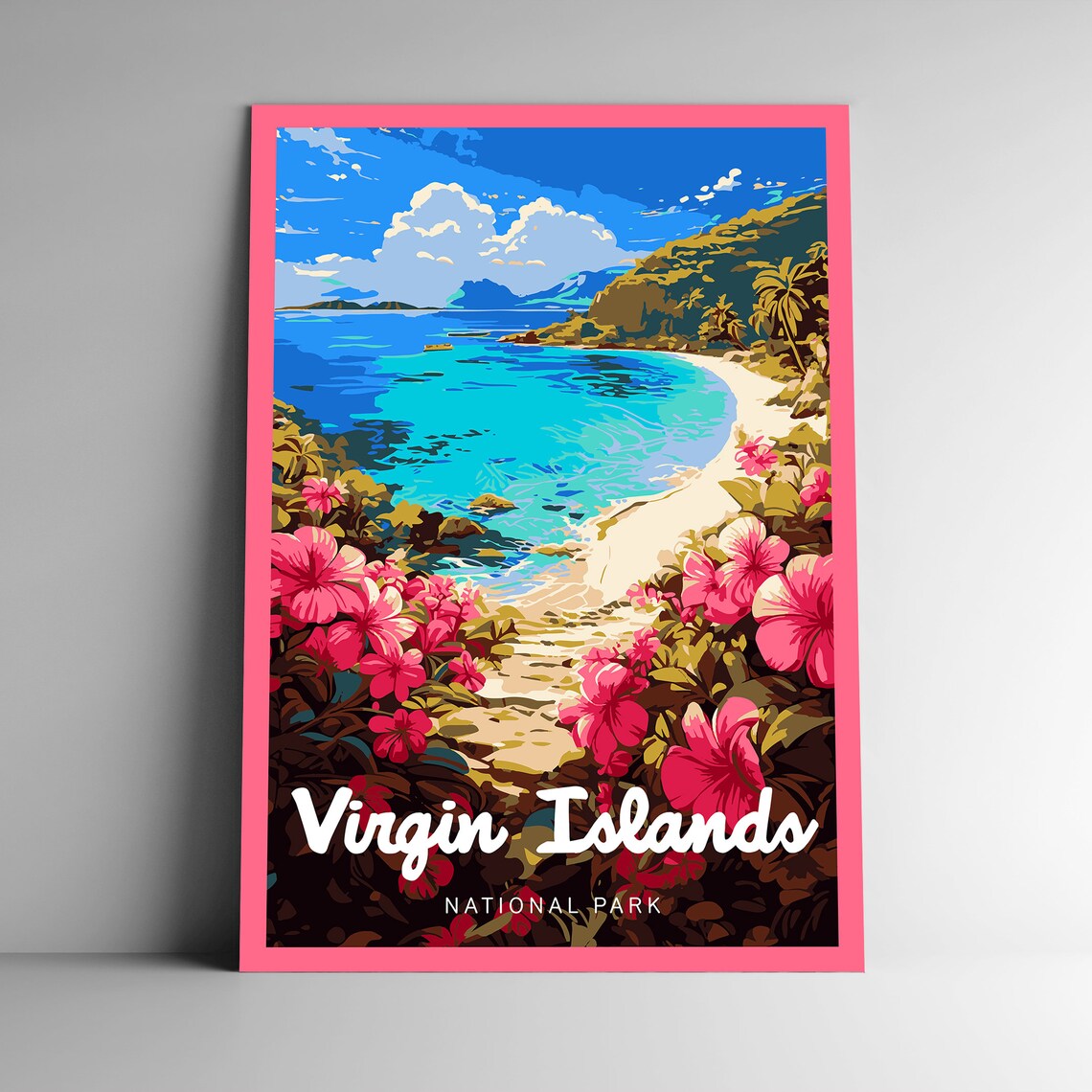 Virgin Islands National Park Vintage Travel Poster, Art Print
