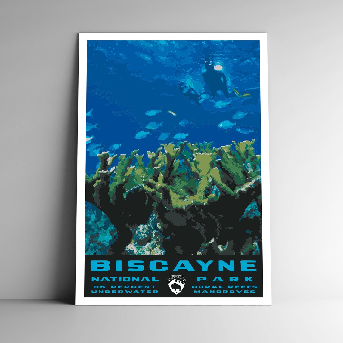 Biscayne National Park Vintage Travel Poster, Florida Keys