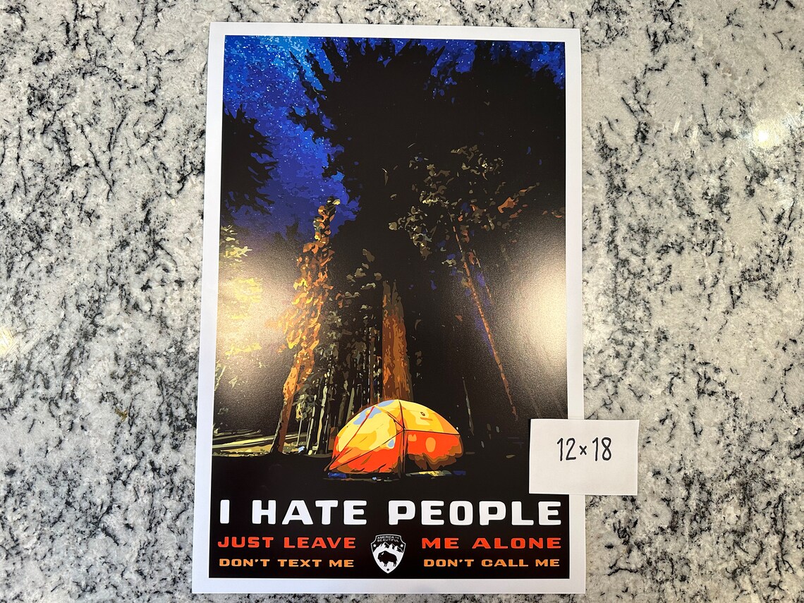I Hate People WPA Style Vintage Travel Poster - Image 2