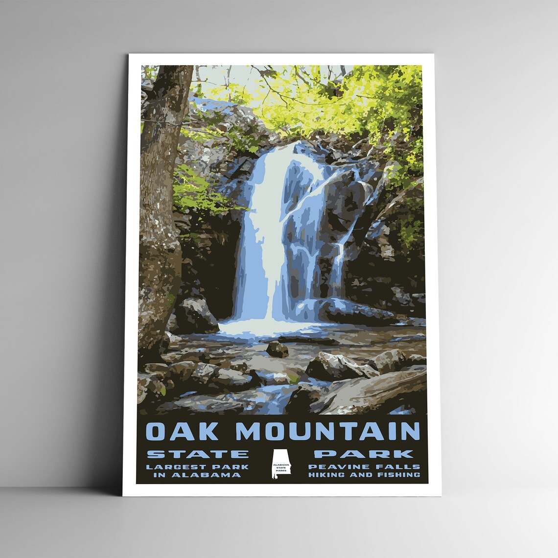 Oak Mountain State Park Vintage Travel Poster Print
