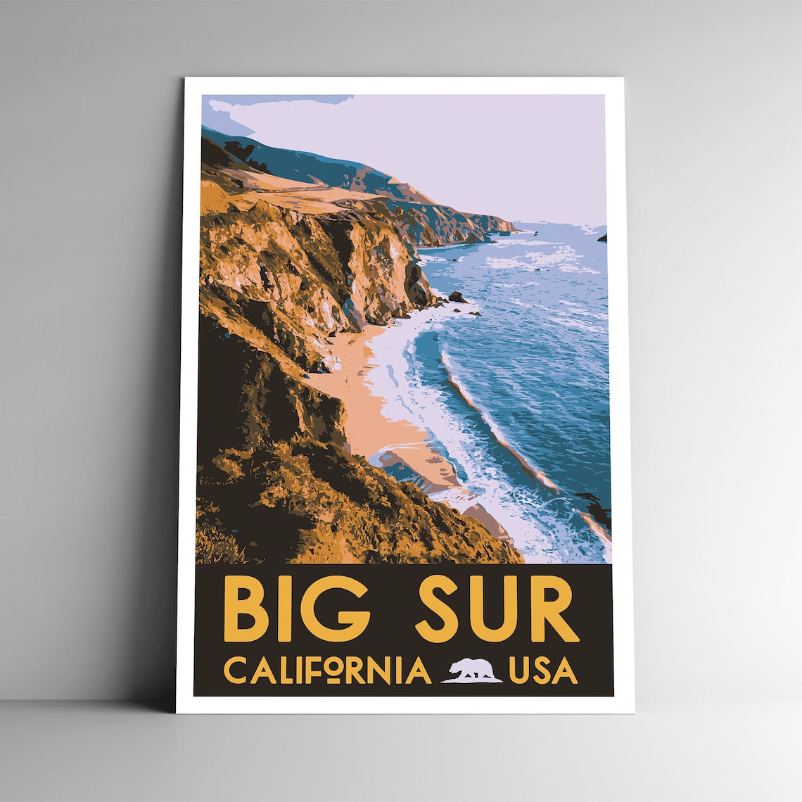 Big Sur Vintage Style Travel Poster Art Print