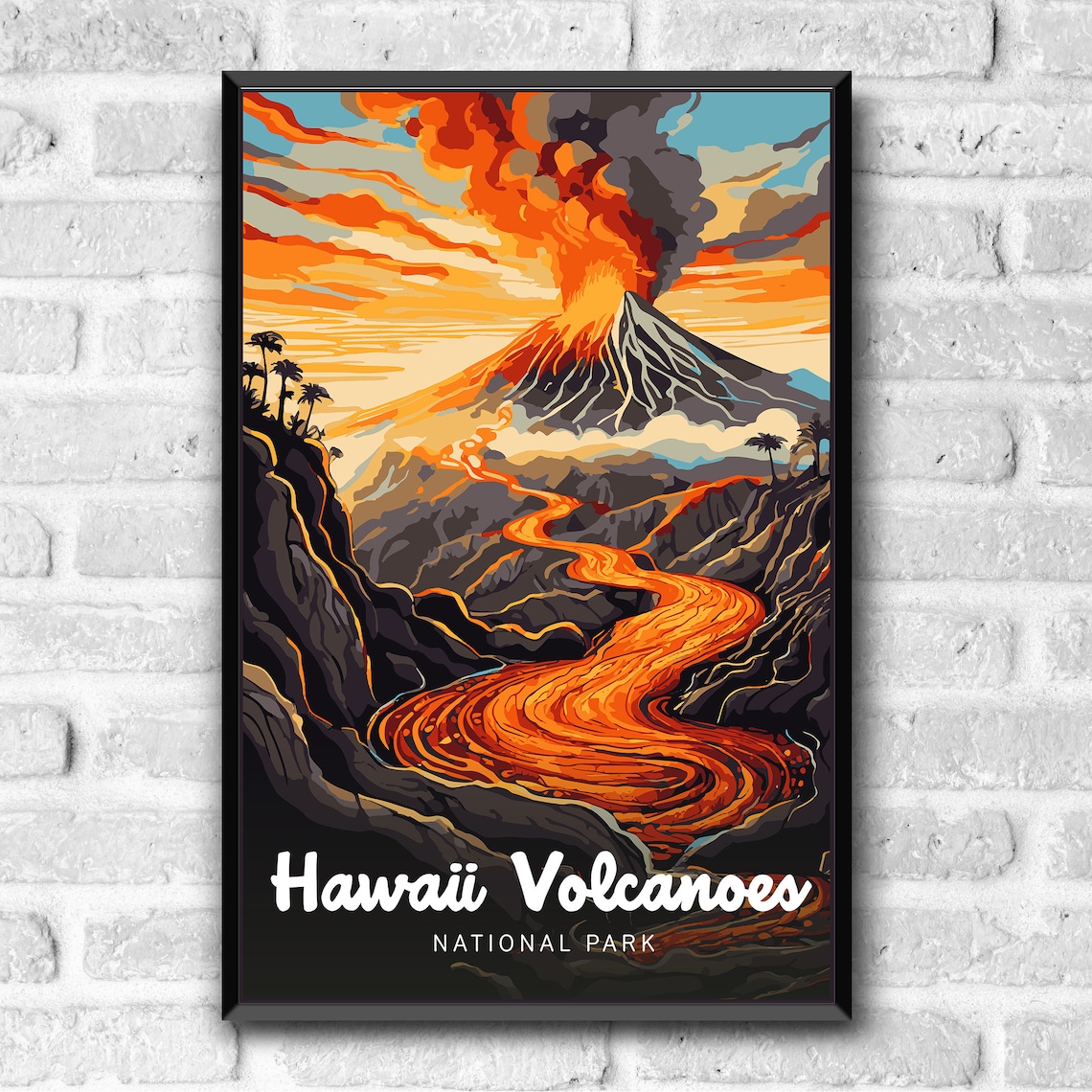 Hawaii Volcanoes National Park Vintage Travel Poster - Image 3