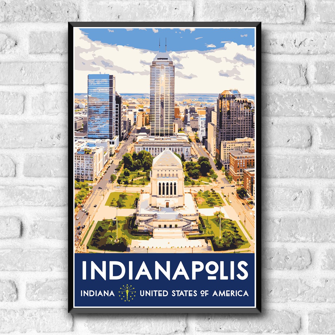 Indianapolis Indiana Vintage Style Travel Poster - Image 3