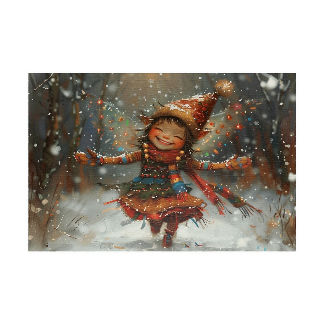 Joyful Christmas Fairy Travel Poster, Holiday Fun - Image 3