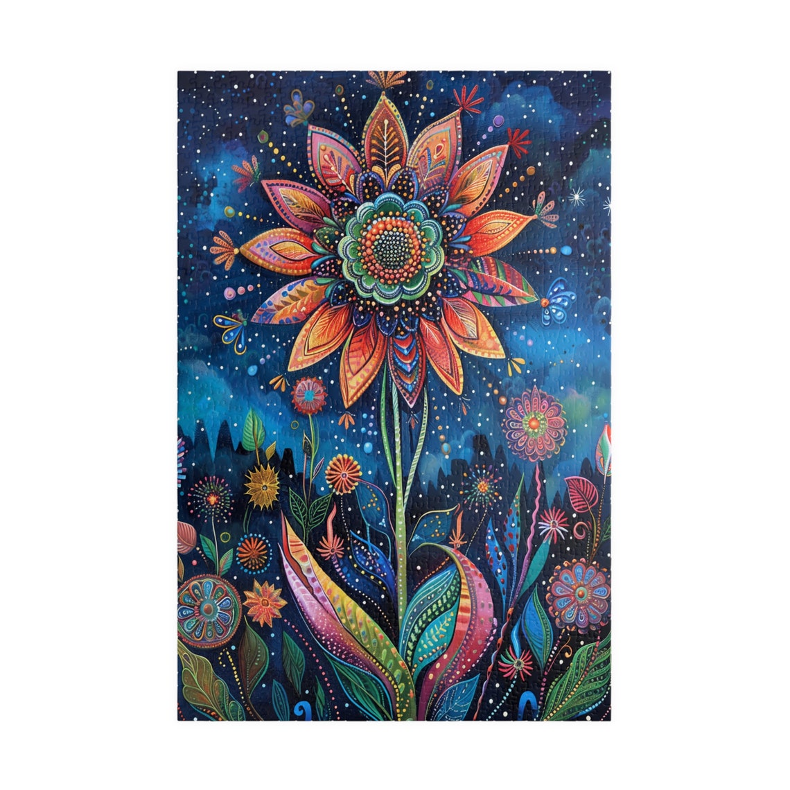 Mystic Midnight Flower III Ornamental Bloom Starry Night Poster - Image 3