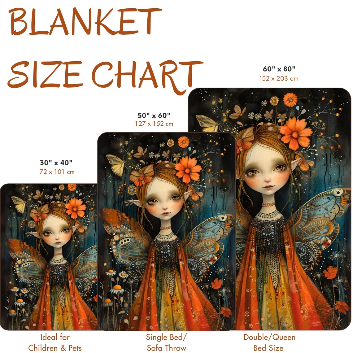 Autumn Fairy Girl Butterfly Wings Fantasy Portrait Magic Poster - Image 4