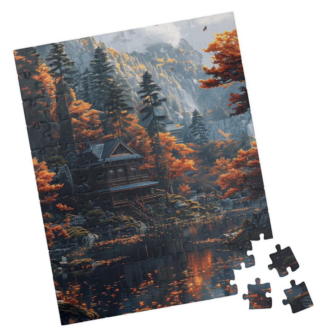 Chinese Mountain House Jigsaw Puzzle Tech Free Fun Activity Great Gift For Birthdays Get Well And Nursing Home Patients