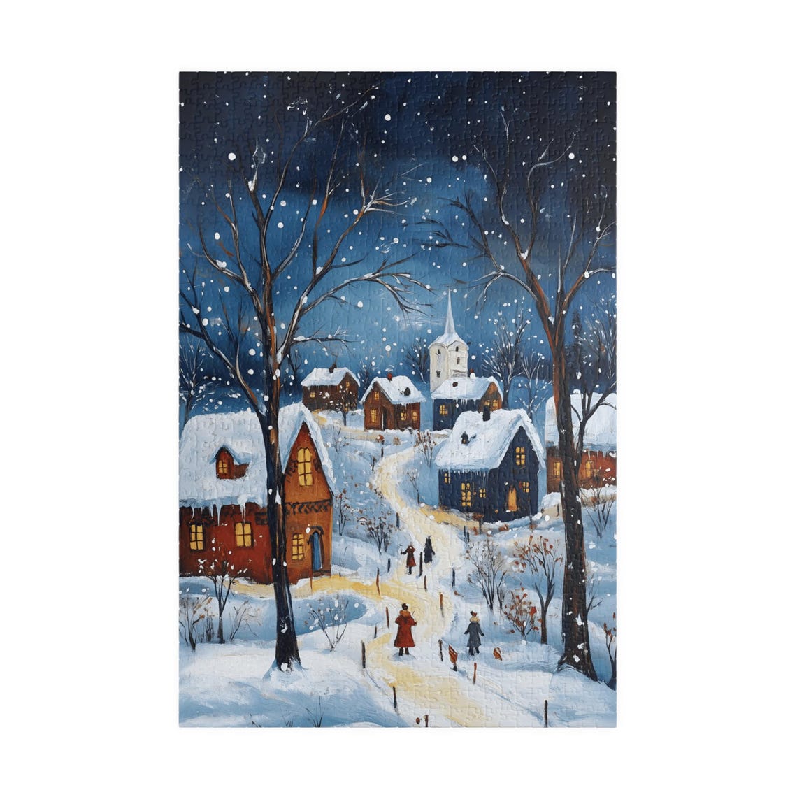 Scandinavian Snowy Village Jigsaw Puzzle Gift For Holidays Birthdays Get Well And Nursing Homes Fun Tech Free Activity - Image 3