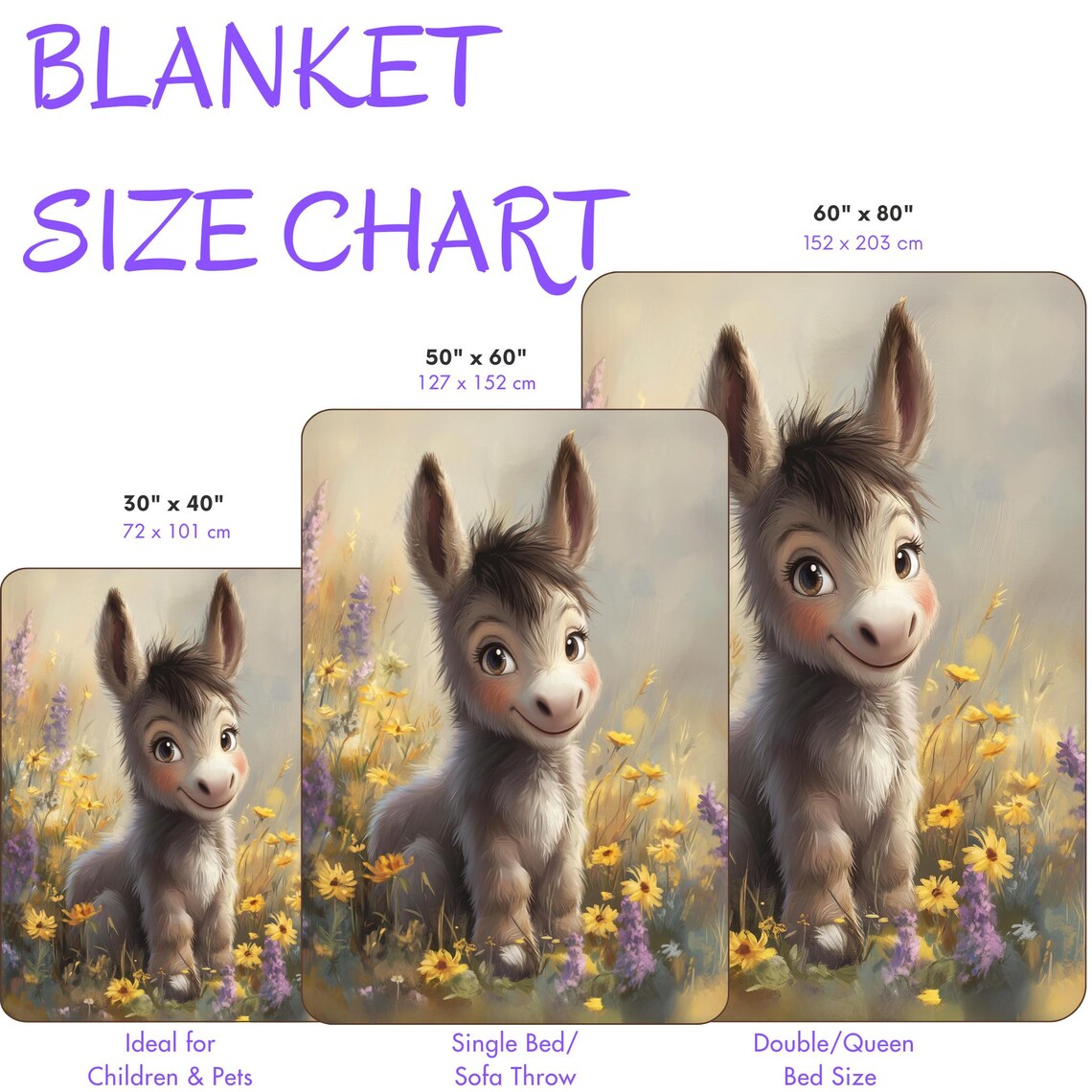 Cute Donkey In A Field Of Flowers Art Print - Image 4