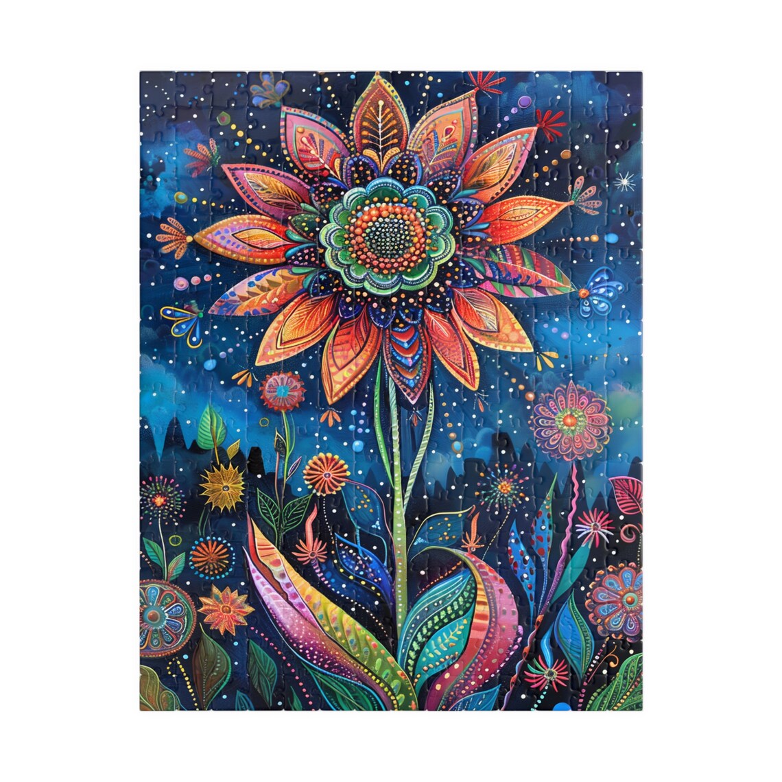 Mystic Midnight Flower III Ornamental Bloom Starry Night Poster - Image 5
