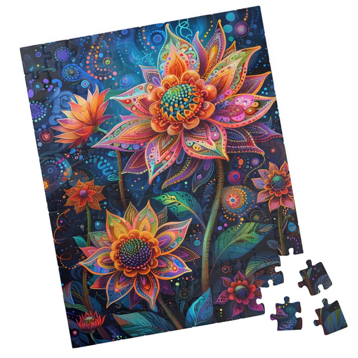 Tropical Dream Fantasy Flowers Jigsaw Puzzle Tech Free Fun Activity Great Gift For Birthdays Paitents And Nursing Homes