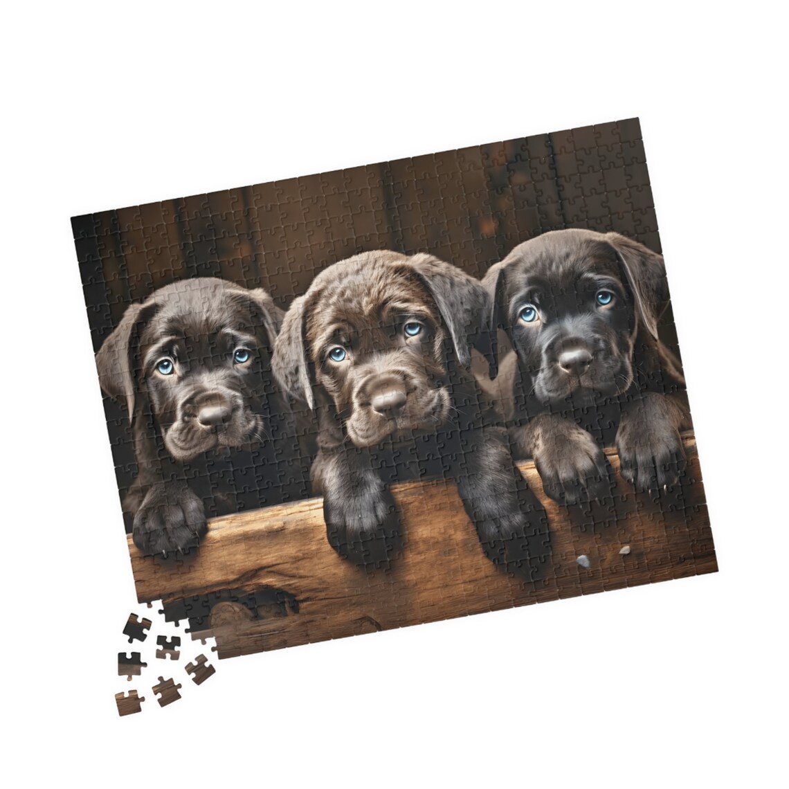 Three Adorable Chocolate Labrador Puppies Cute Dog Trio Poster - Image 4