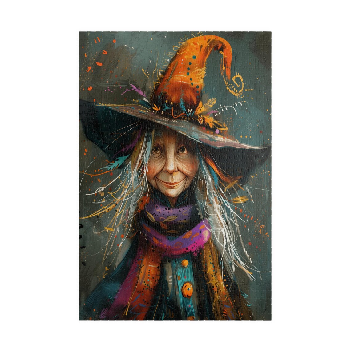 Luna Folk Art Witch Travel Poster, Halloween Decor - Image 3