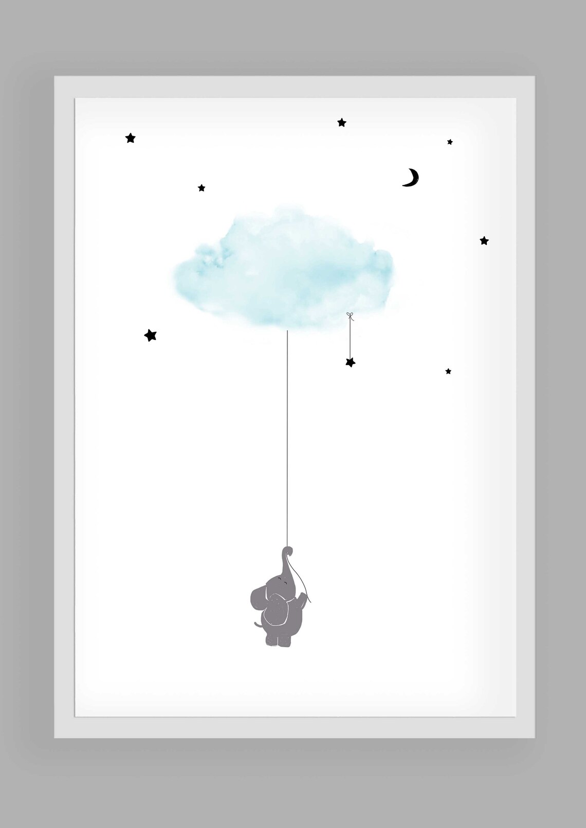 Children's Room Elephant Reach for the Stars Poster