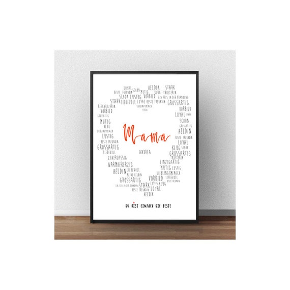 Typo Poster Mom Gift Mothers Day Gift The Best Mom