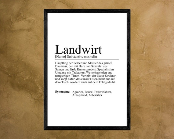 Farmer Definition Poster Image Gift Farmer Agricultural Agriculture