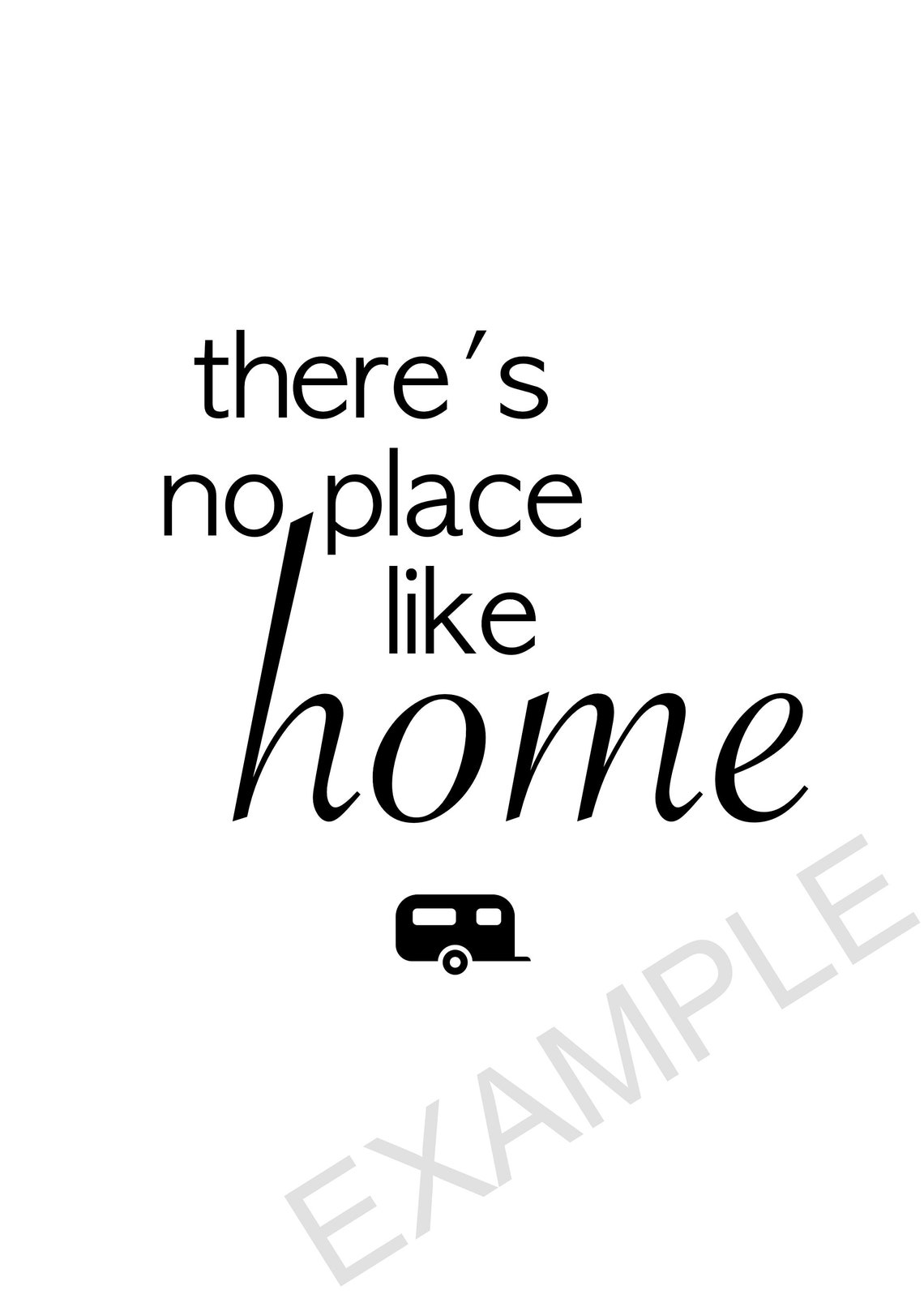 Theres No Place Like Home Caravan Quote Minimalist Wall Poster - Image 2