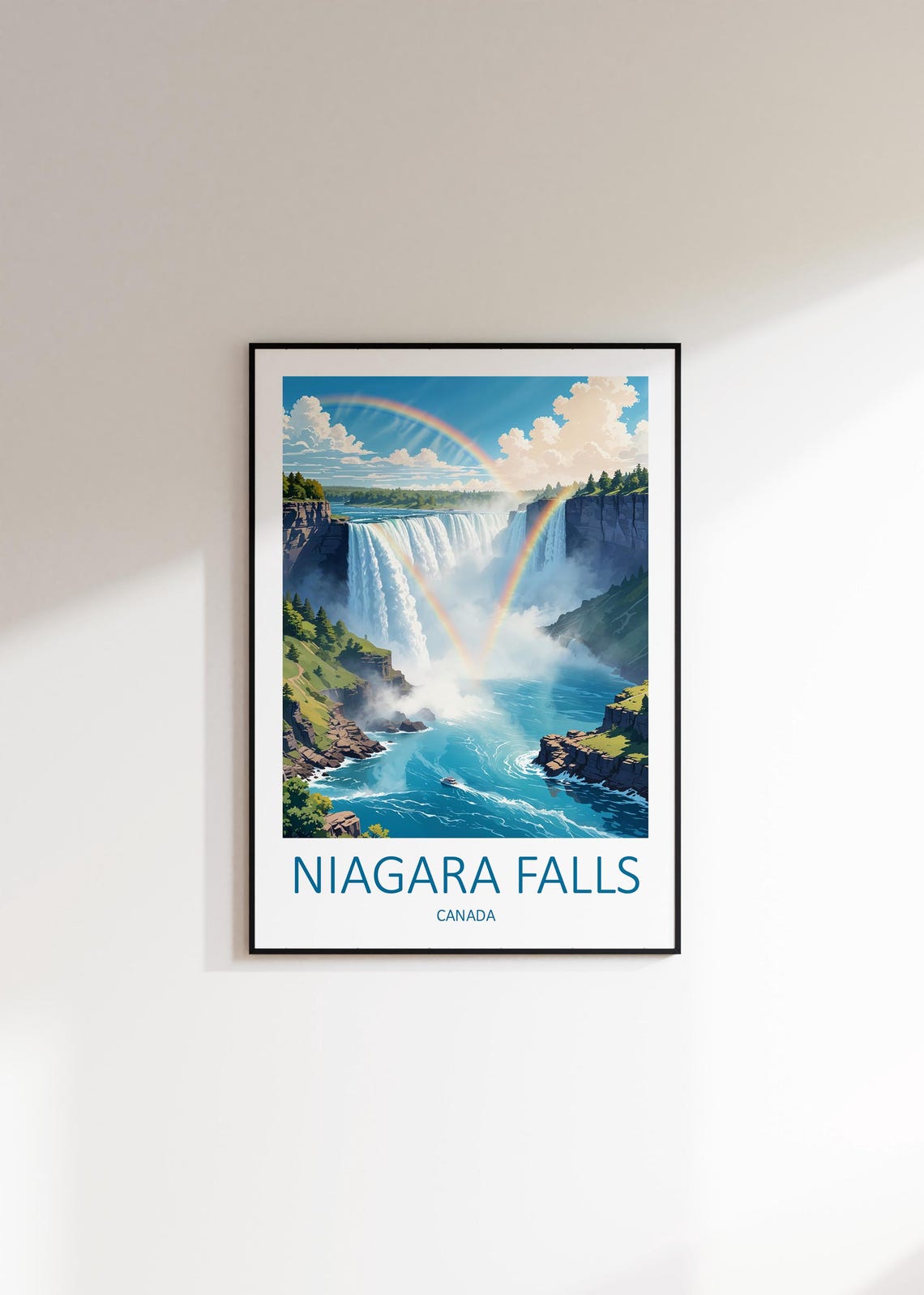 Niagara Falls Canada Rainbow Mist Waterfall Gorge View Poster - Image 2