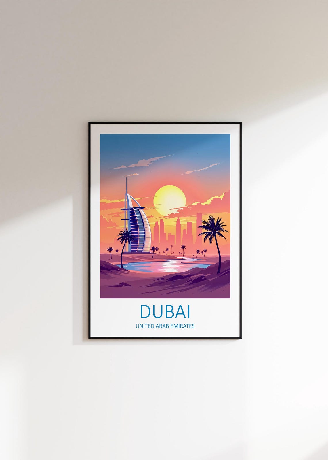 Dubai Burj Al Arab Sunset Skyline United Arab Emirates Poster - Image 2