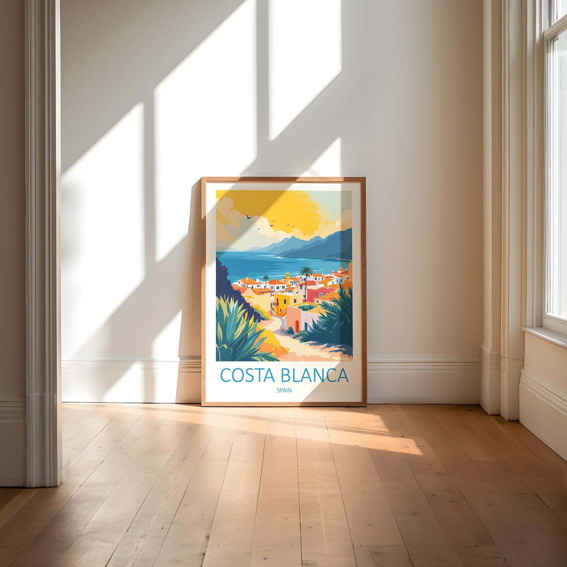 Costa Blanca Spain Coastal Town Palms Sunset Scenic Travel Poster - Image 5